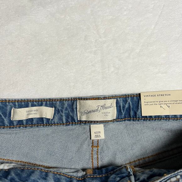 Universal Thread Vintage Midi Stretch Shorts Raw Hem Size 4 NEW Festival Rodeo - Picture 4 of 10